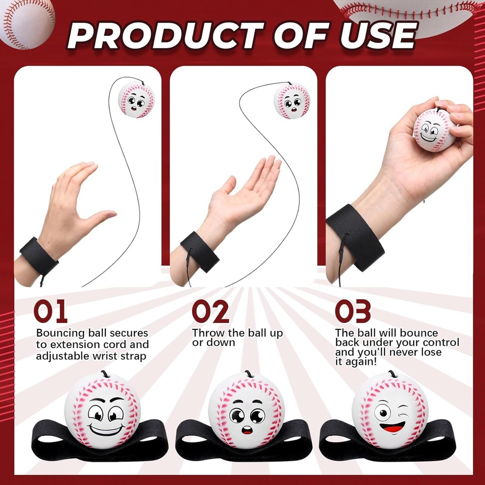 Wrist Return Balls on a String Face Return Sport Balls with Elastic Strap Wrist
