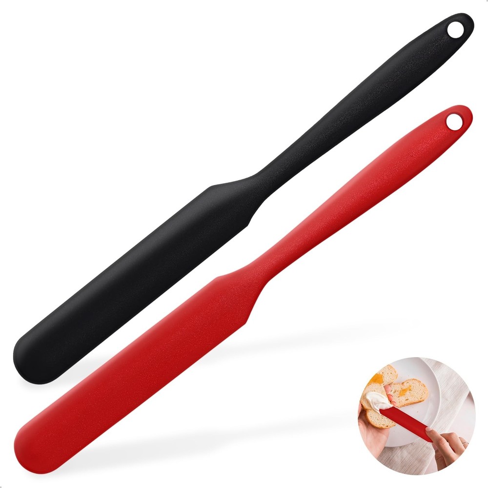 Silicone Jar Scraper with Long Handle, Jam Spreader for Peanut Butter, Kitche...