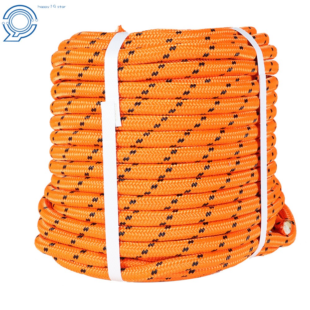 1/2"×200' Bull Rope Double Braid Polyester Rope 6180Lbs Breaking Strength Orange