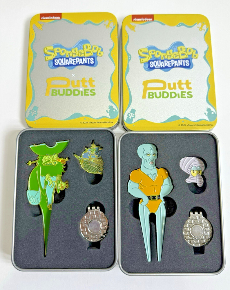 Putt Buddies Handsom Squidward & Flying Dutchman Golfing Divot Tools Set