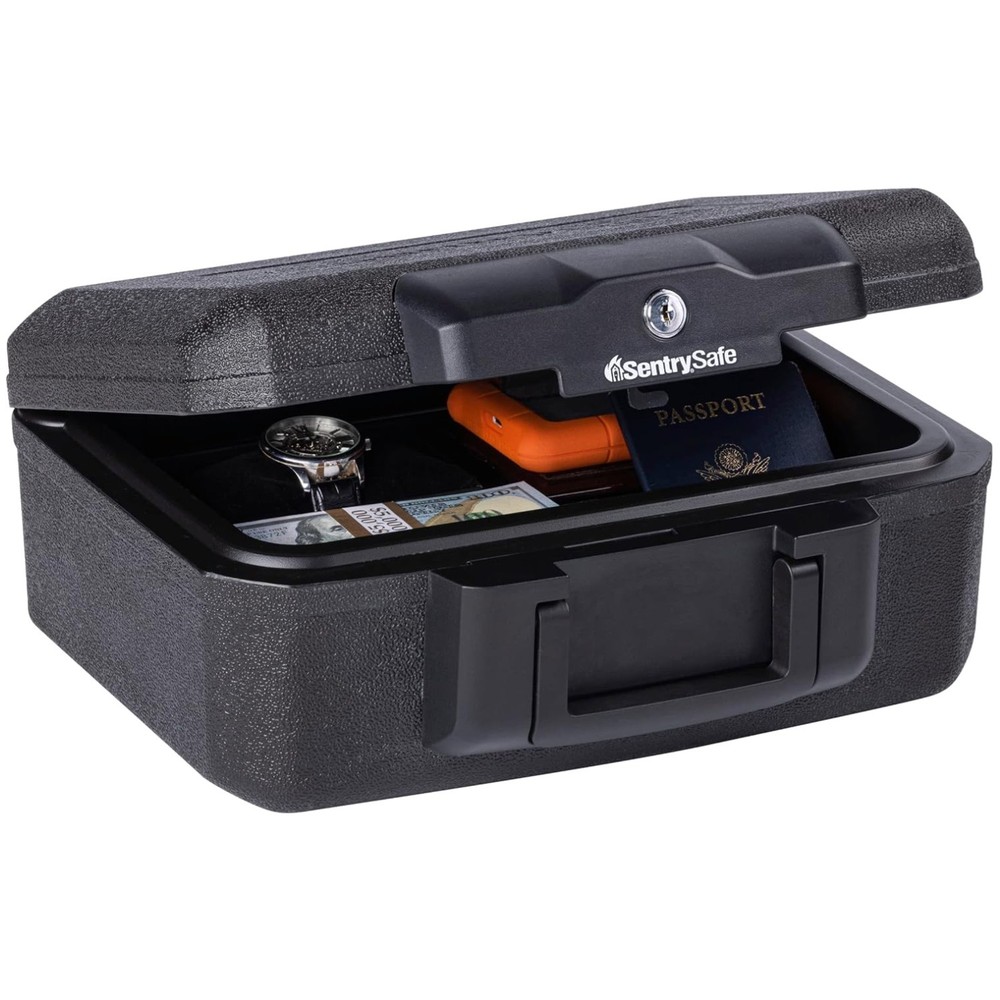 Fireproof Money Safe with Key Lock, Black Exterior