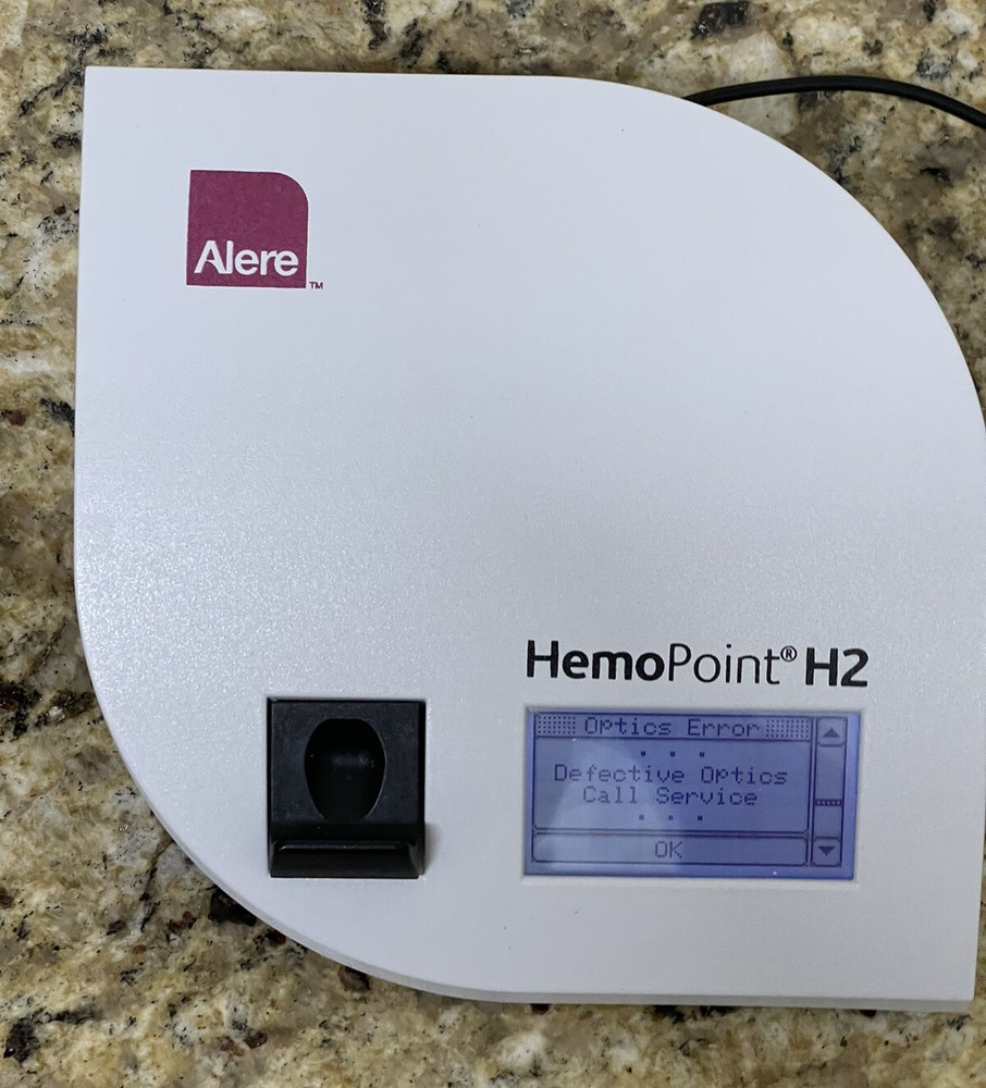 Alere HemoPoint H2 Hemoglobin Test Meter & Power Adapter - OPTICAL / TEMP ERRORS