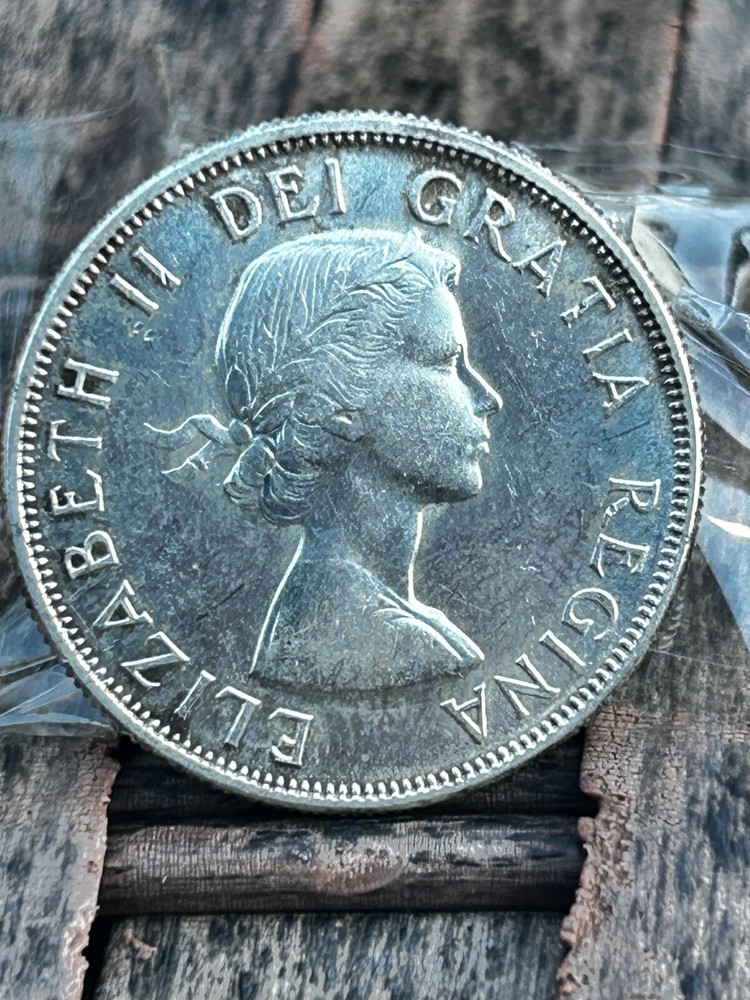 1958 Canada 50 Cents Silver Coin REF J 10