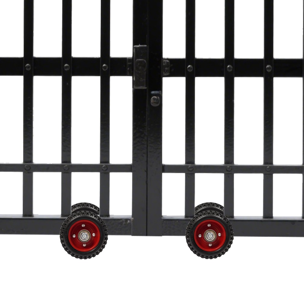 6'' Heavy-Duty Gate Rollers with Rubber Wheels - 2 Pack for Smooth Operation