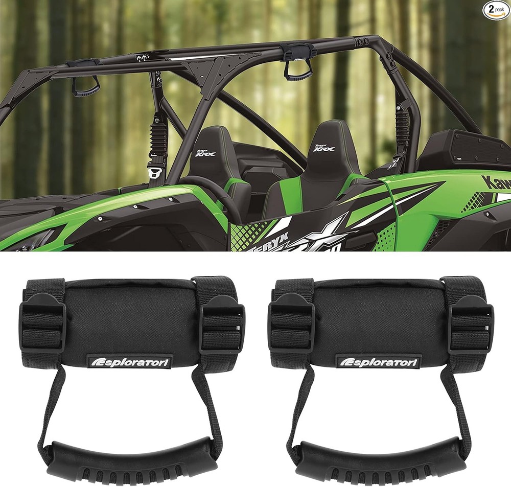 UTV Roll Bar Grab Handle Grips, UTV Grab Handles for 1.5" Color: 2 Pack(black)