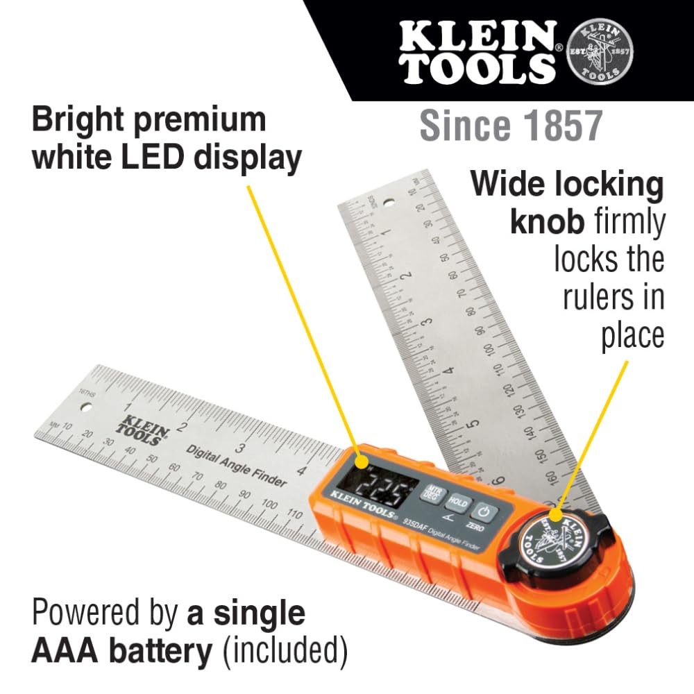 Klein Tools 935DAF Digital Angle Finder, Precision One Size, Multi