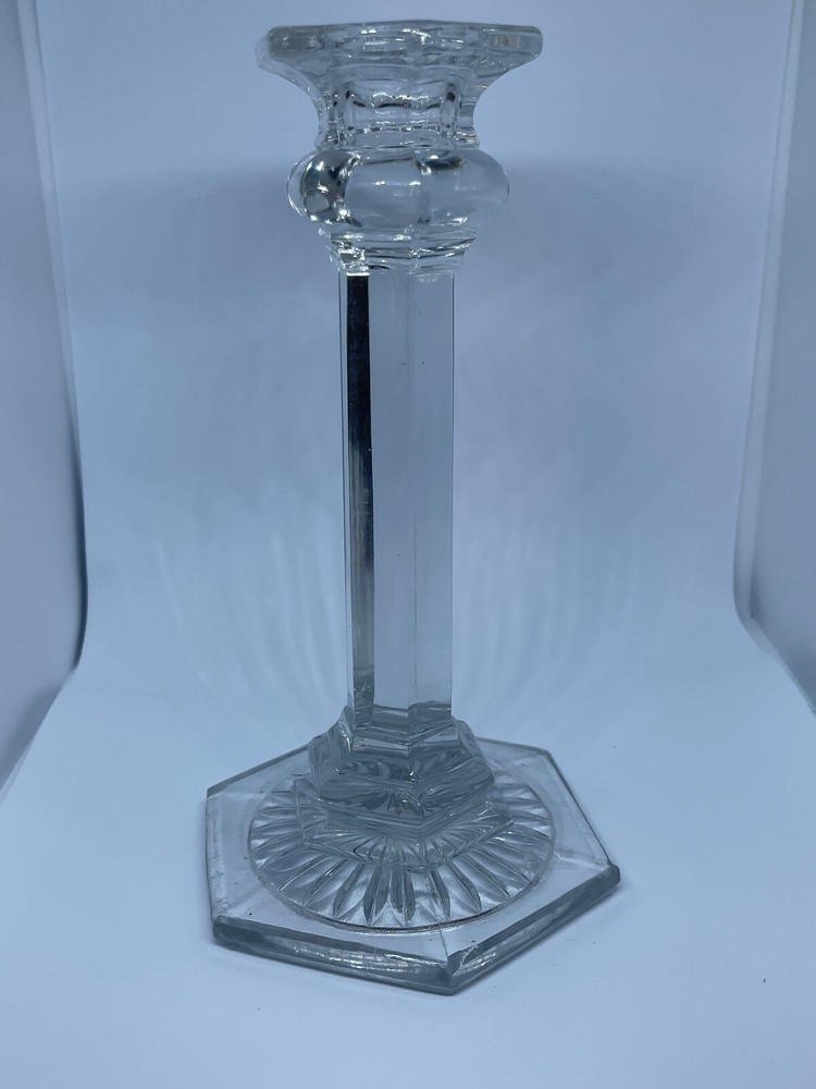 EARLY AMERICAN PATTERN GLASS CANDLESTICK HOLDER