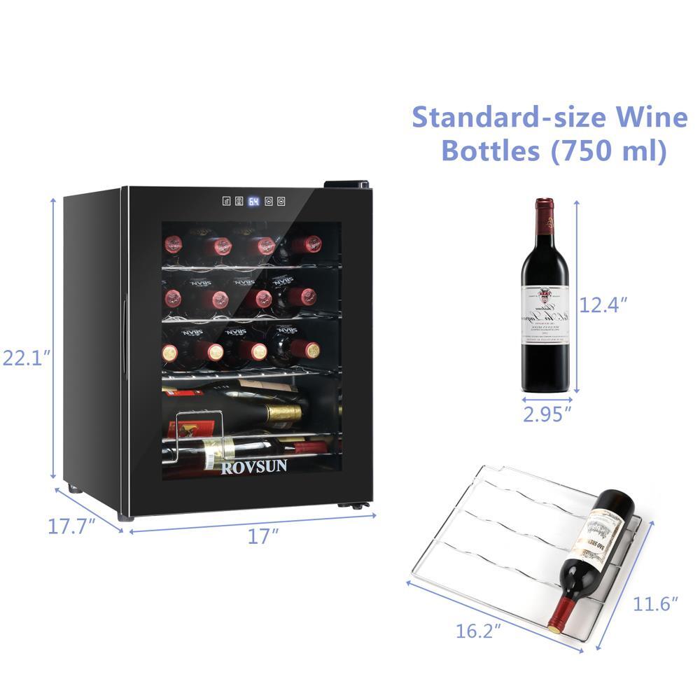 16 Bottle Wine Fridge Cooler Beverage Chiller with Digital Temperature Control