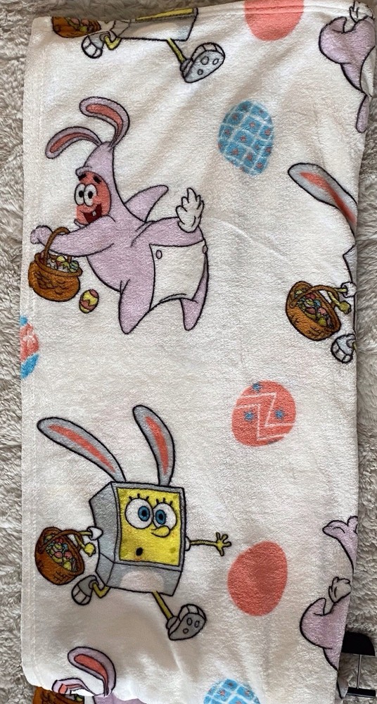Spongebob Squarepants Patrick Easter Eggs Soft Throw Blanket 50” X 70” NEW