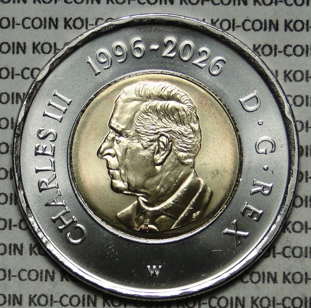 *Error*missing plating?*BU Canada 1996-2026 W $2 toonie coin