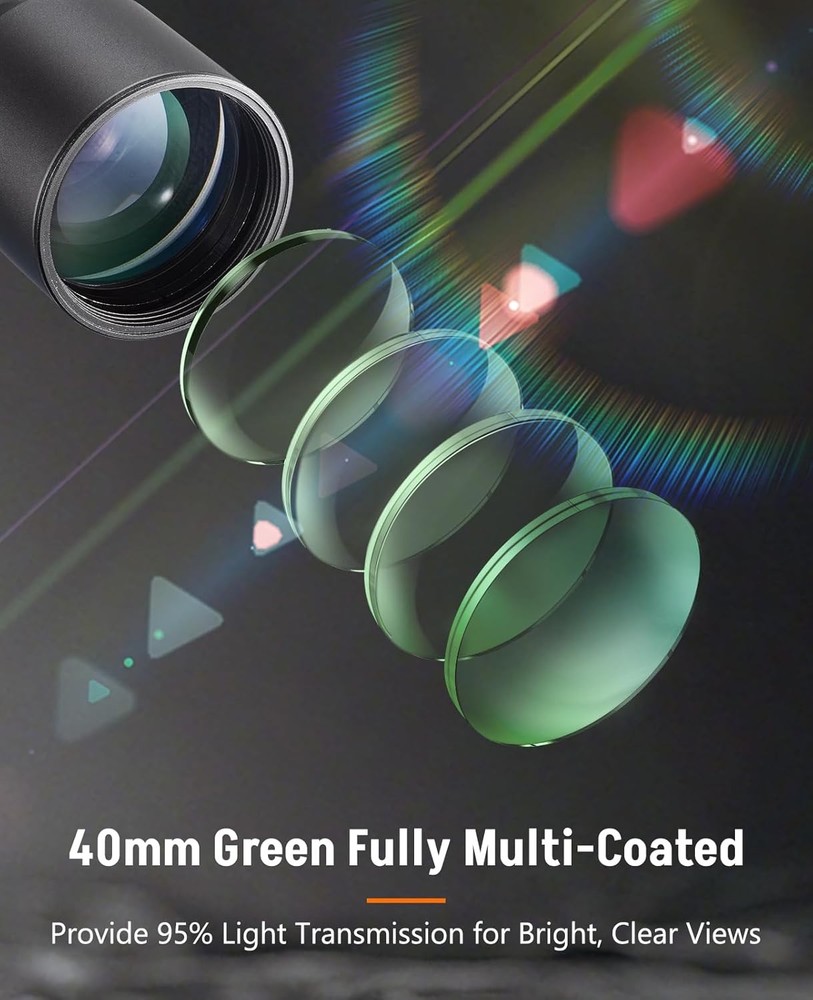 Midten 3-9x40 Compact Rifle Scope, Mil-Dot Reticle, Locking Turret, Zero Reset,