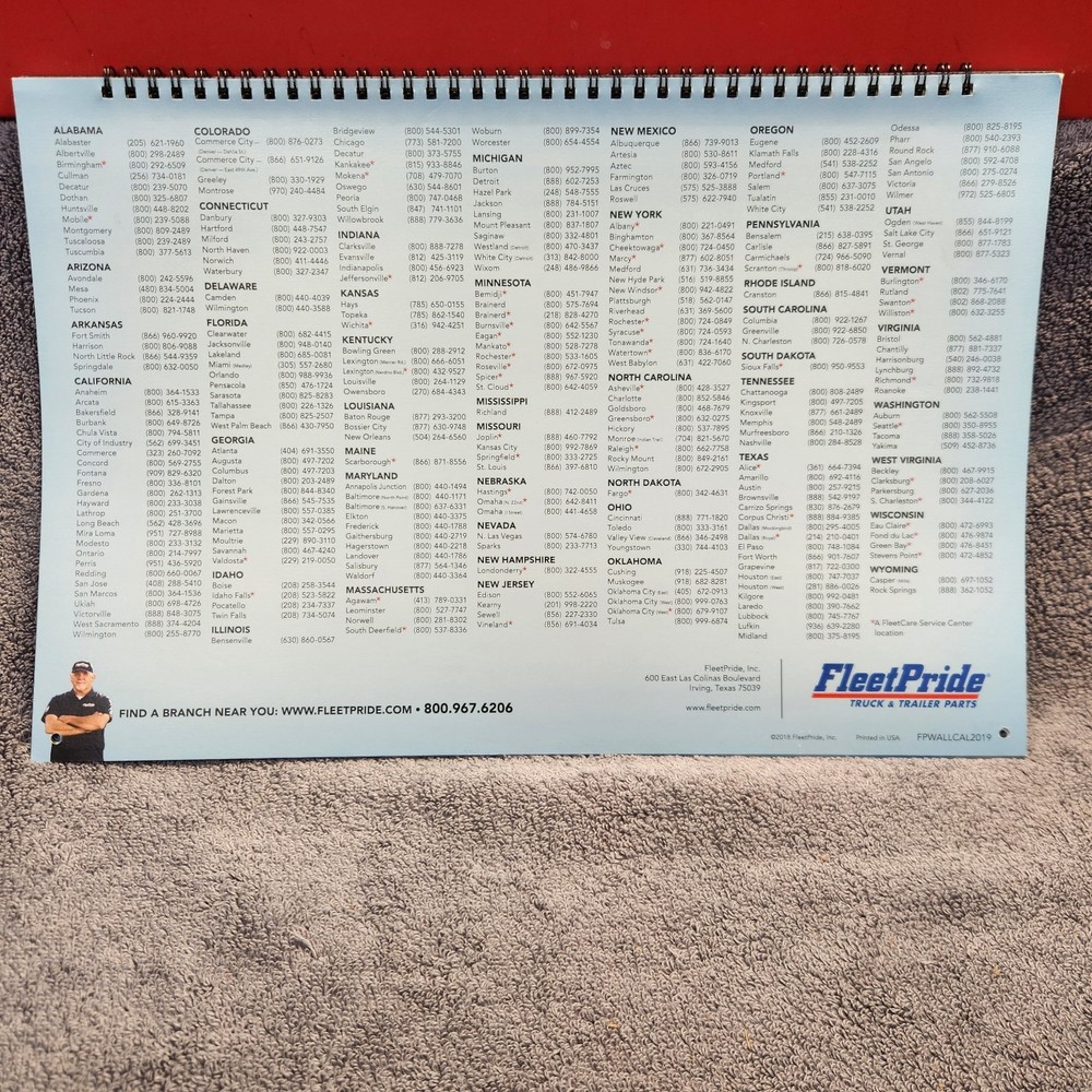 Fleetpride 2019 Calendar. Tractor Trailers. Excellent Condition.
