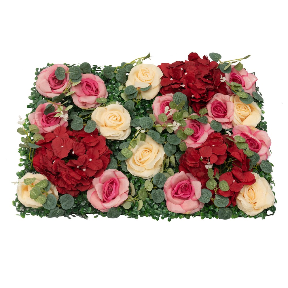 12* Rectangular Flower Walls Silk&Plastic Flower Wall Backdrop Artificial Decor