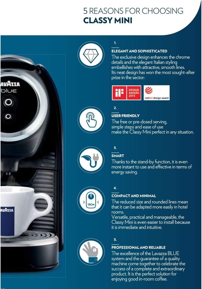 Compact Blue Coffee Maker - 2 Selections & Touch Control for Effortless Brewing