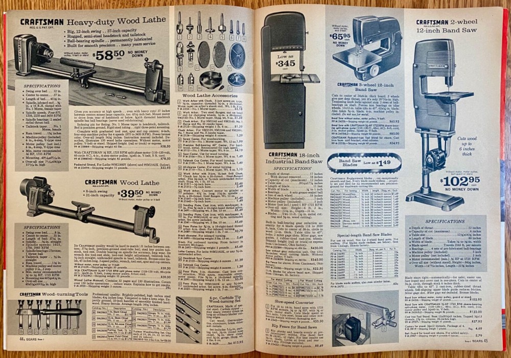 Vintage Sears Craftsman 1963 Power Tools Catalog, 59 pages
