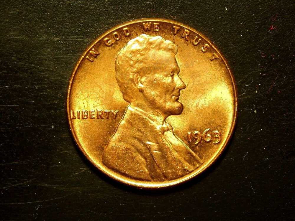 1963 ONE AU LINCOLN MEMORIAL CENT #5