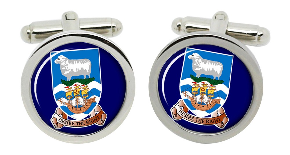 Falkland Islands Round Cufflinks in Box