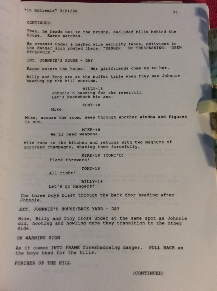 ORIGINAL SCRIPT IN EXTREMIS KRIS KERTENTZ J M HENRY RED SCHAFFER