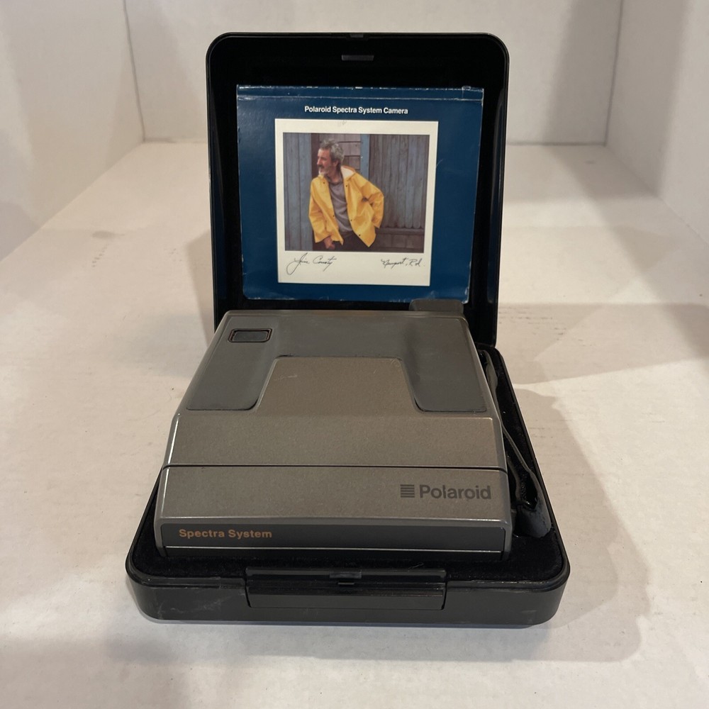polaroid SpectraVision camera case and manual