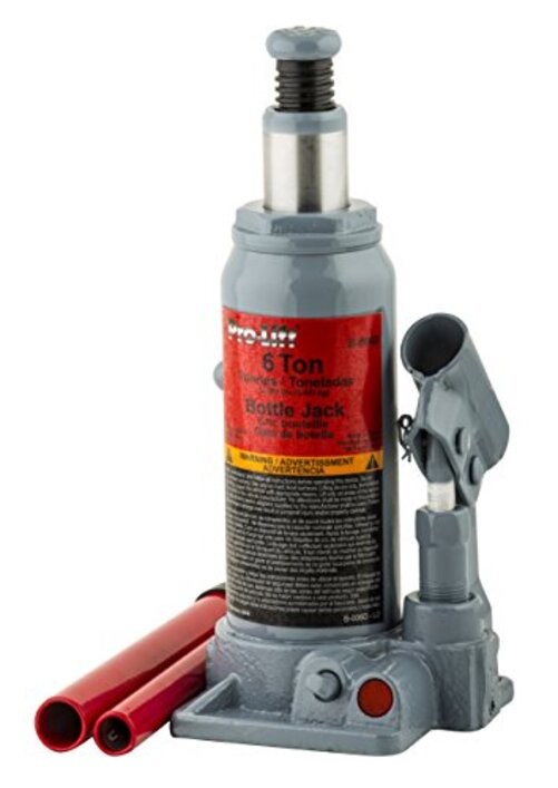 B-006D Grey Hydraulic Bottle Jack - 6 Ton Capacity