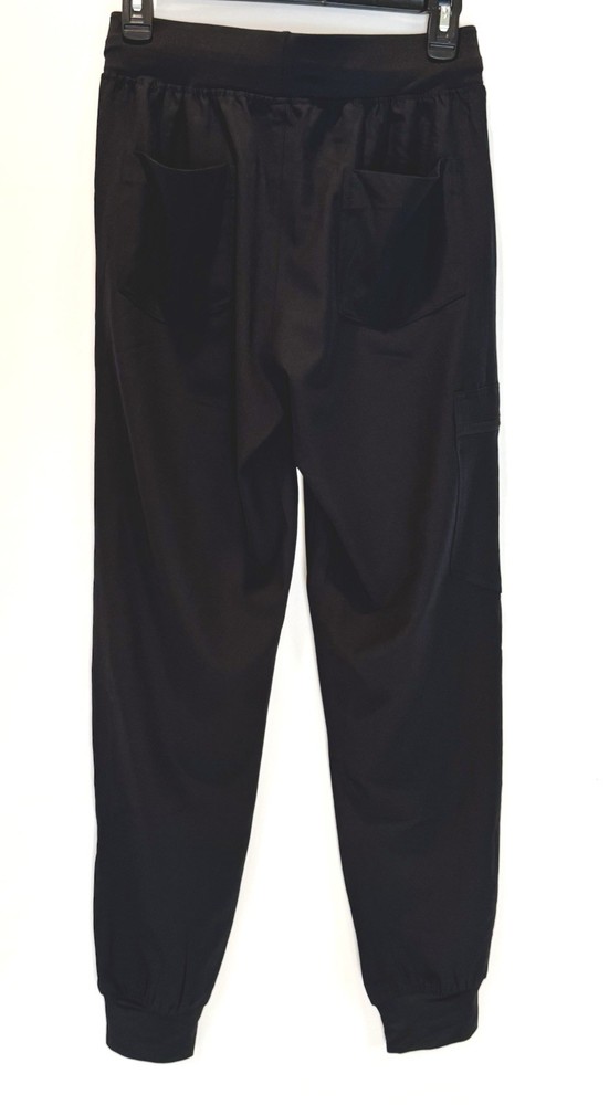 Women’s Size S Solid Black Scrub Set V-Neck & Joggers NEW