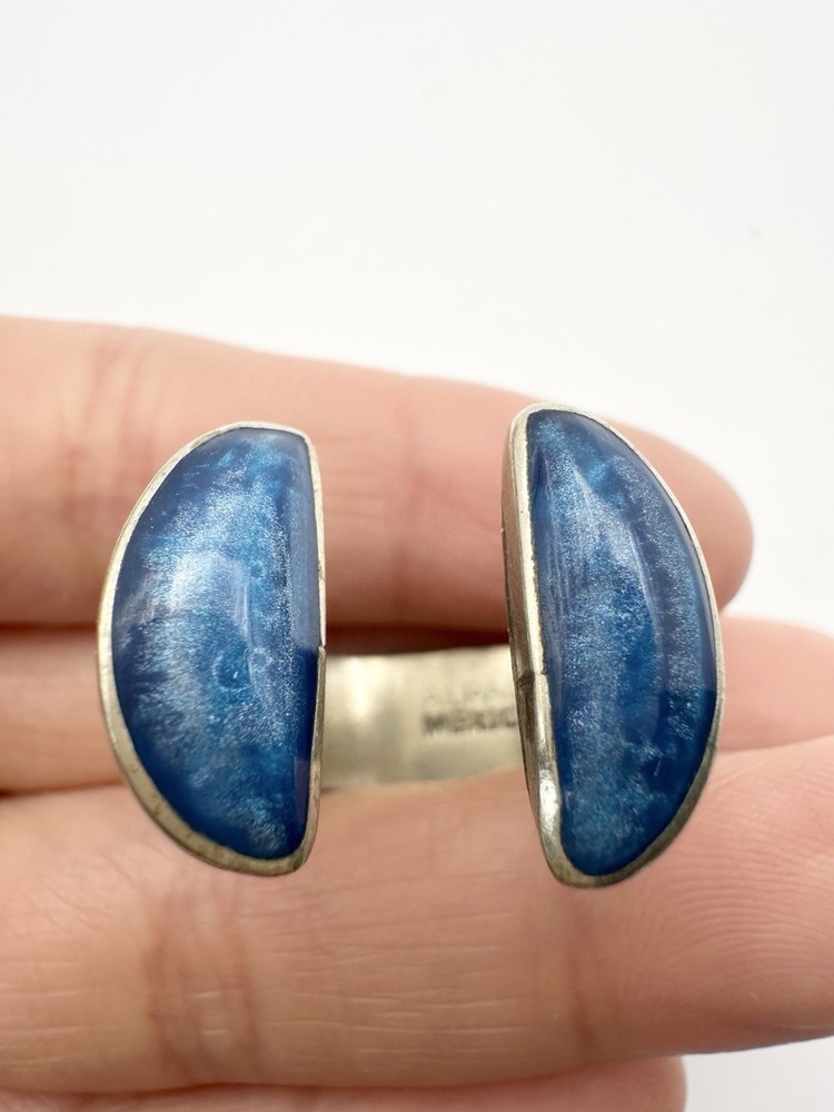 Alpaca Mexico Blue Open Band Ring Size 10