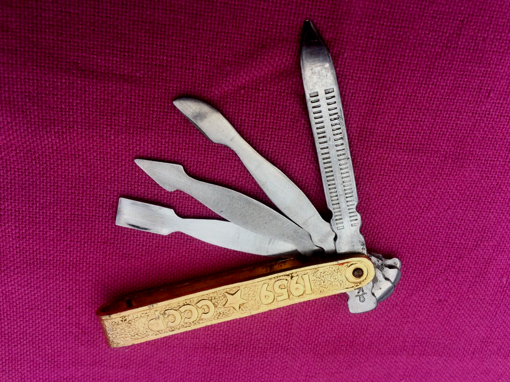 Vintage Manicure set Multitool 4 functions Space 1959 Rocket USSR