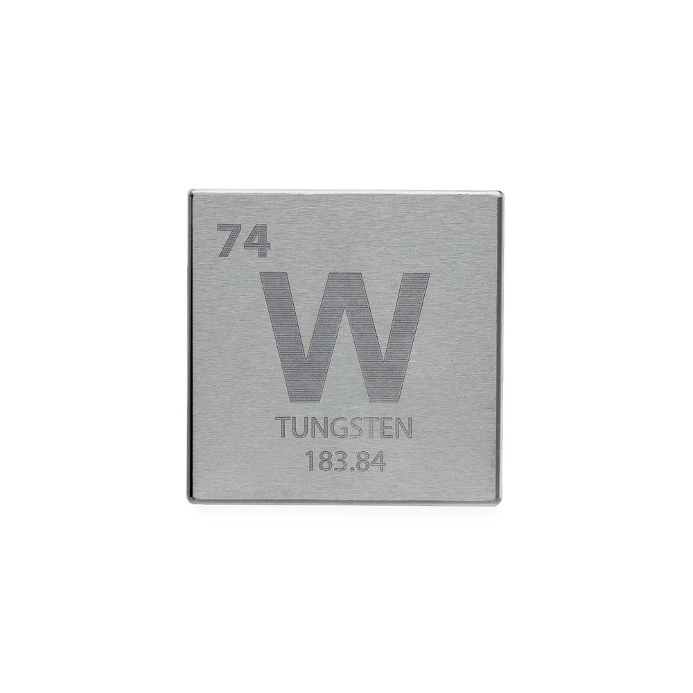 1.5" Tungsten Cube with Periodic Engraving