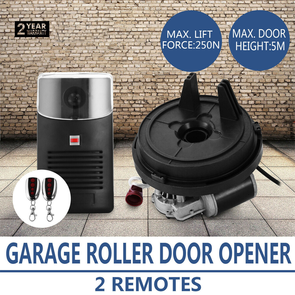 Automatic Garage Roll Up Roller Door Opener Motor w/ 2 Remotes Motor Rolling