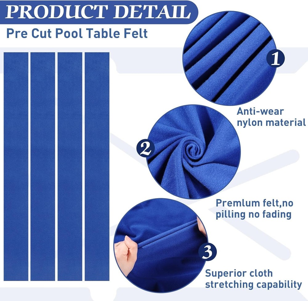 Billiard Cloth for 8 ft Pool Table Pre Cut Pool Table Felt Billiard Protector...