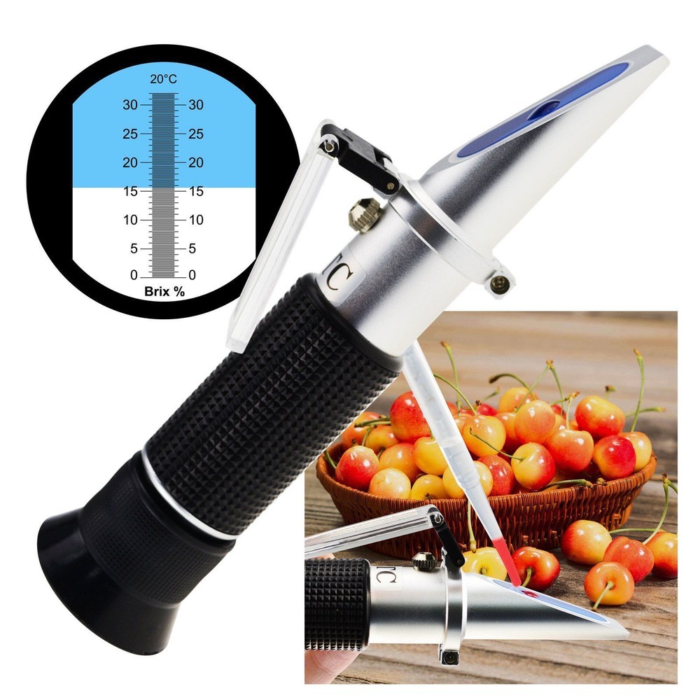 0-32% Brix Scale Fruit Juice Wine Sugar Homebrew Refractometer Tester