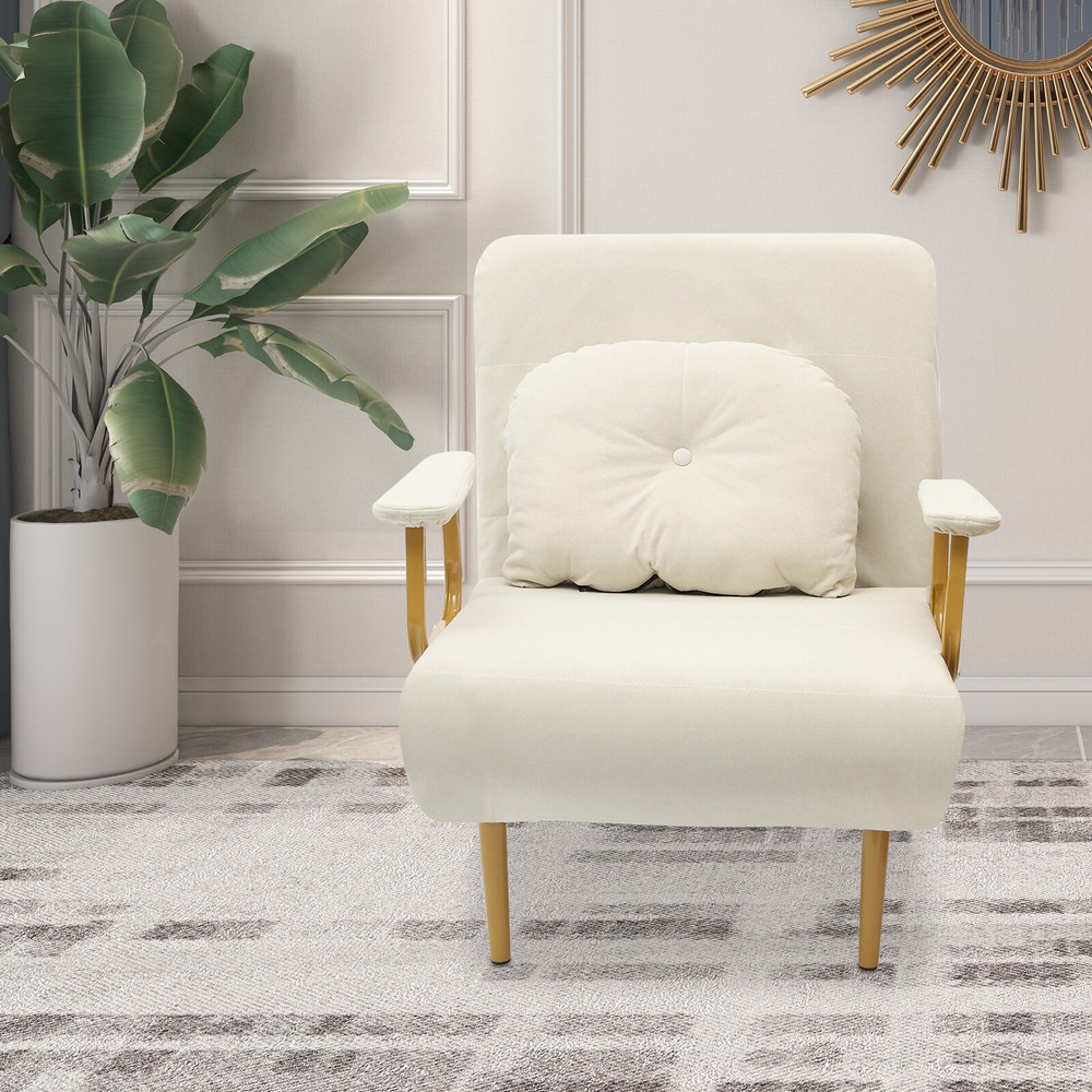 Folding Sofa Bed Convertible Sofa Bed with Pillow & 5-Gear Adjustable Backrest