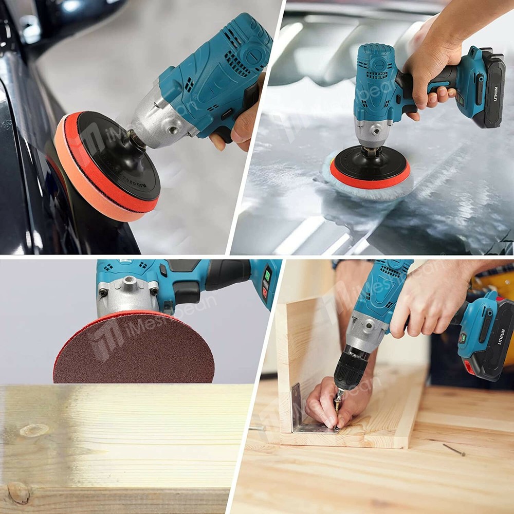 48V Cordless Polisher 5" Car Detailing Buffer & Sander & Drill Machine Battery