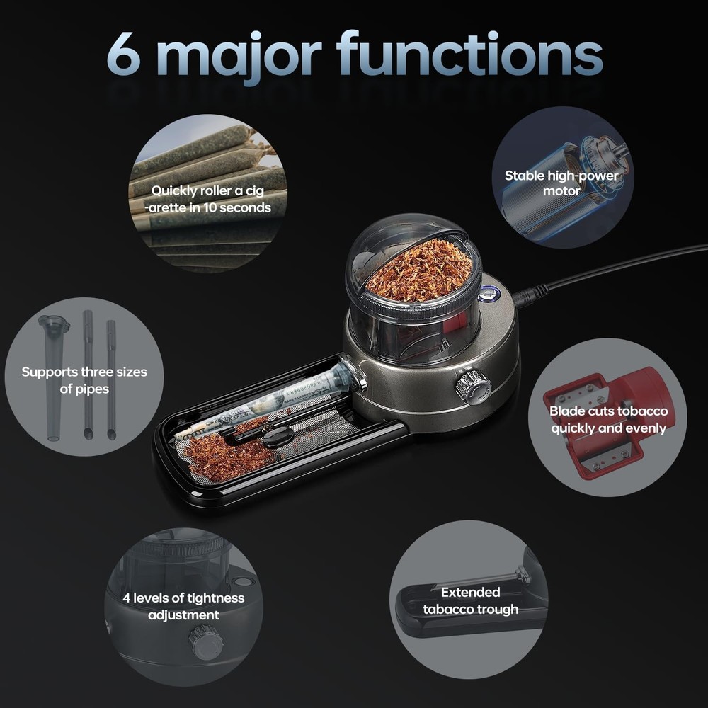 Cigarette Rolling Machine Joint Roller - Pre Roll Machine, Tobacco Grinder El...