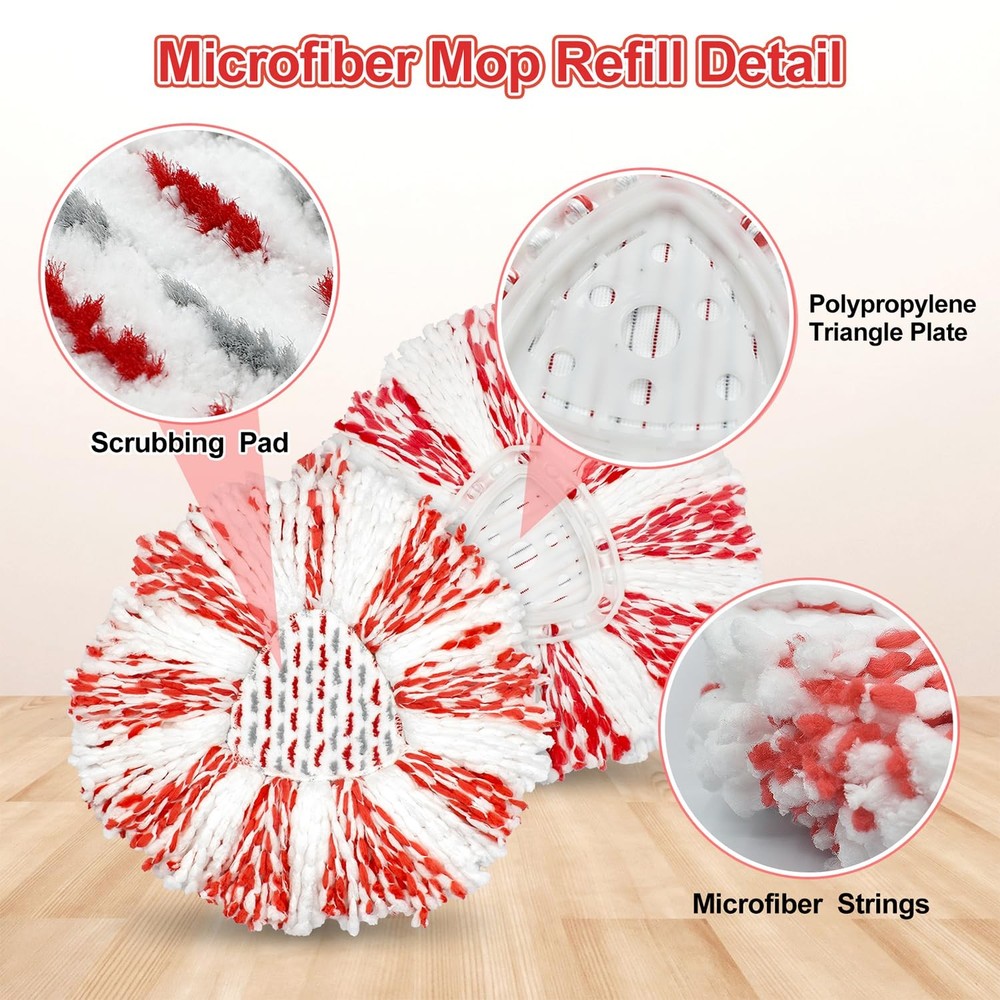 3 Pack Upgraded Deep Clean Refill Compatible with O Ceda EasyWring Spin Mop & Bu