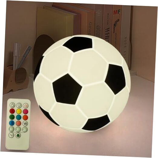 Soccer Silicone Night Light，Rechargeable Small Lamp Dimmable with Soft
