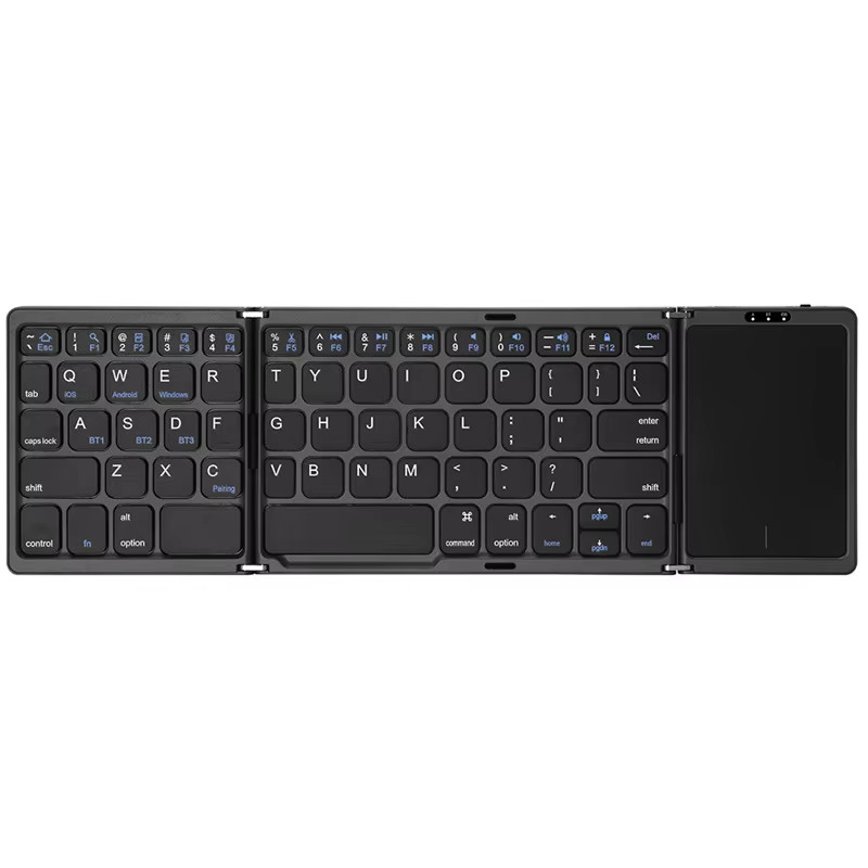3Folding Keyboard Mini Wireless Keyboard Foldable Dual Bluetooth Keyboard with T