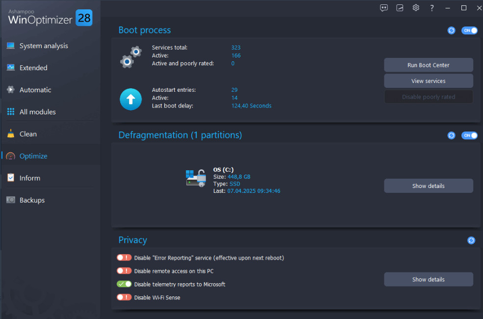 Ashampoo WinOptimizer 28- Fast. Clean. & Safe -Lifetime License for 1 PC [DISC]