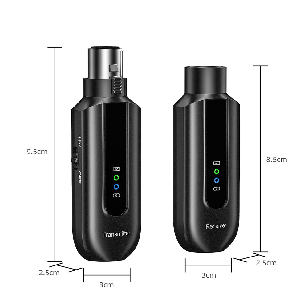 POGOLAB Rechargeable Wireless Microphone Transmitter Receiver 2.4Ghz XLR