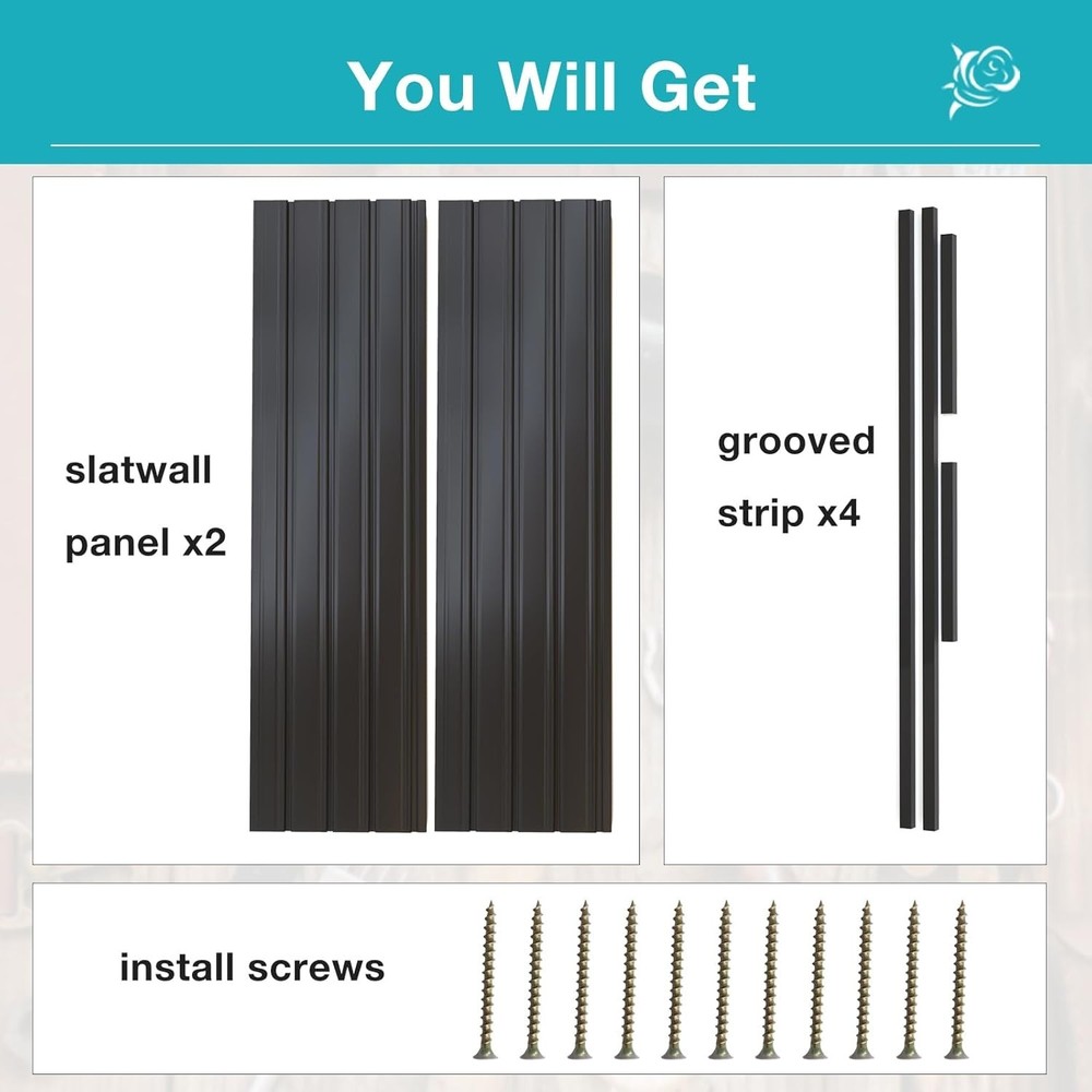 Slatwall Panel Wall Storage Systems, 2 x 4ft Slat Wall Paneling Garage Wall O...