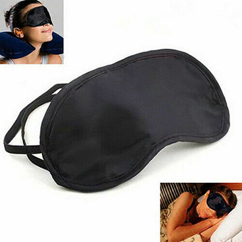 3 Pack Polyester Eye Mask Black Sleep Shade Blindfold For Travel Sleeping Aid