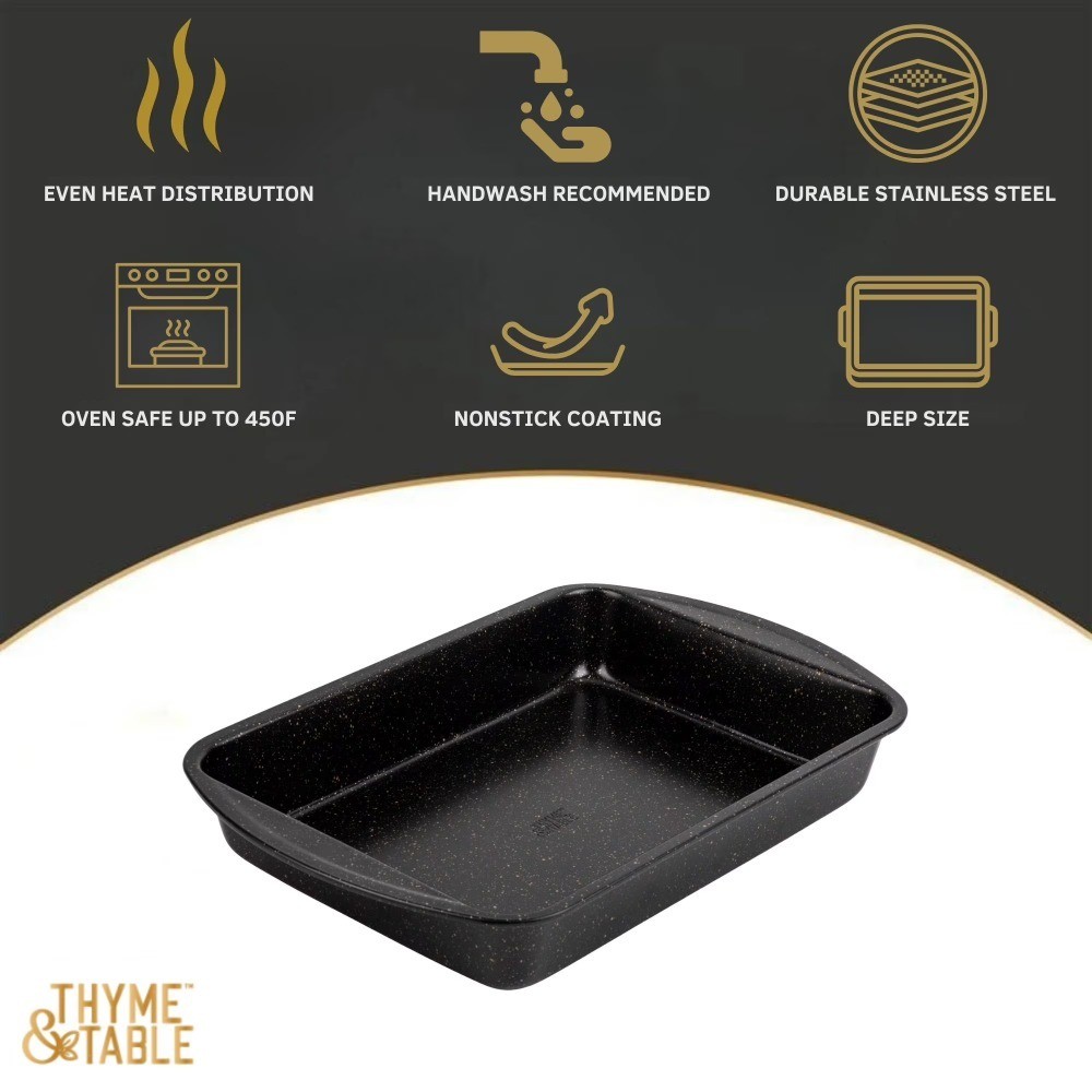 15x11 Inch Nonstick Lasagna Pan, Rectangular Baking Dish, Oven Safe Roasting Pan