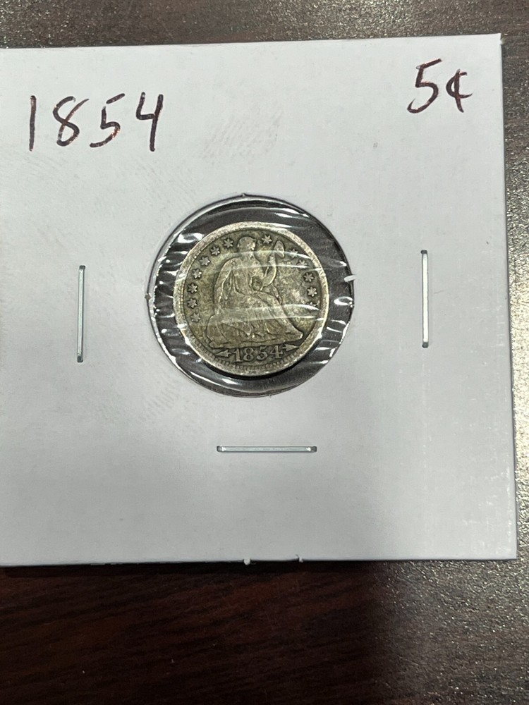 1854 Seated Liberty Half Dime 5C Arrows