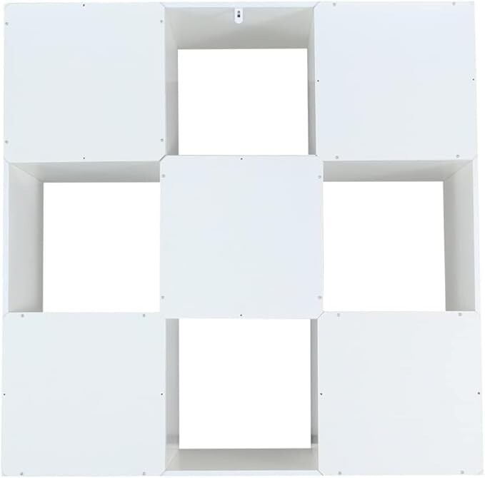 Basics Storage Cube Shelf Organizer, 9 Cubes, White