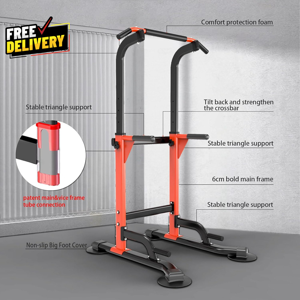 Dip Station Home Gym Strength Training Pull Ups Dip-Ups 330Lbs