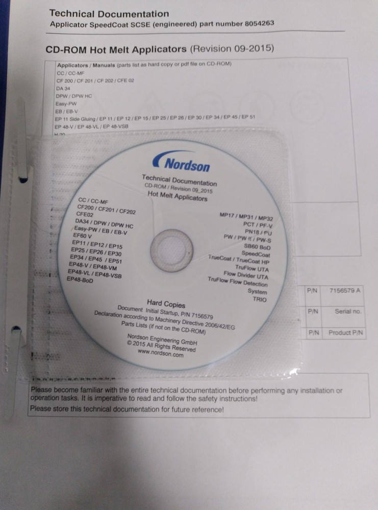Nordson 8054263 Hot Melt Speed Coat® Applicator W/1 Module