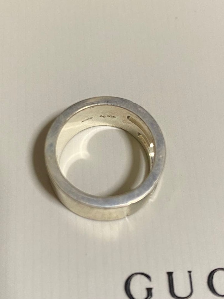 GUCCI Branded G Ring, Silver 925, Size 8