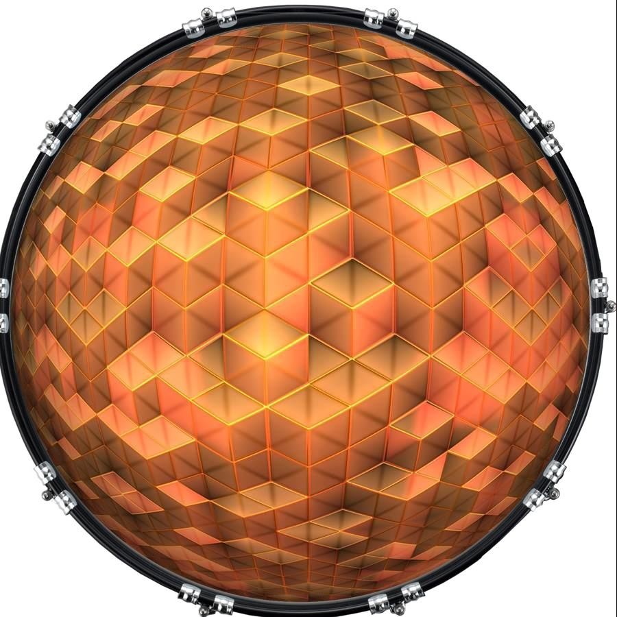 Custom 22" Kick Bass Drum Head Graphical Image Front Skin Ball 1