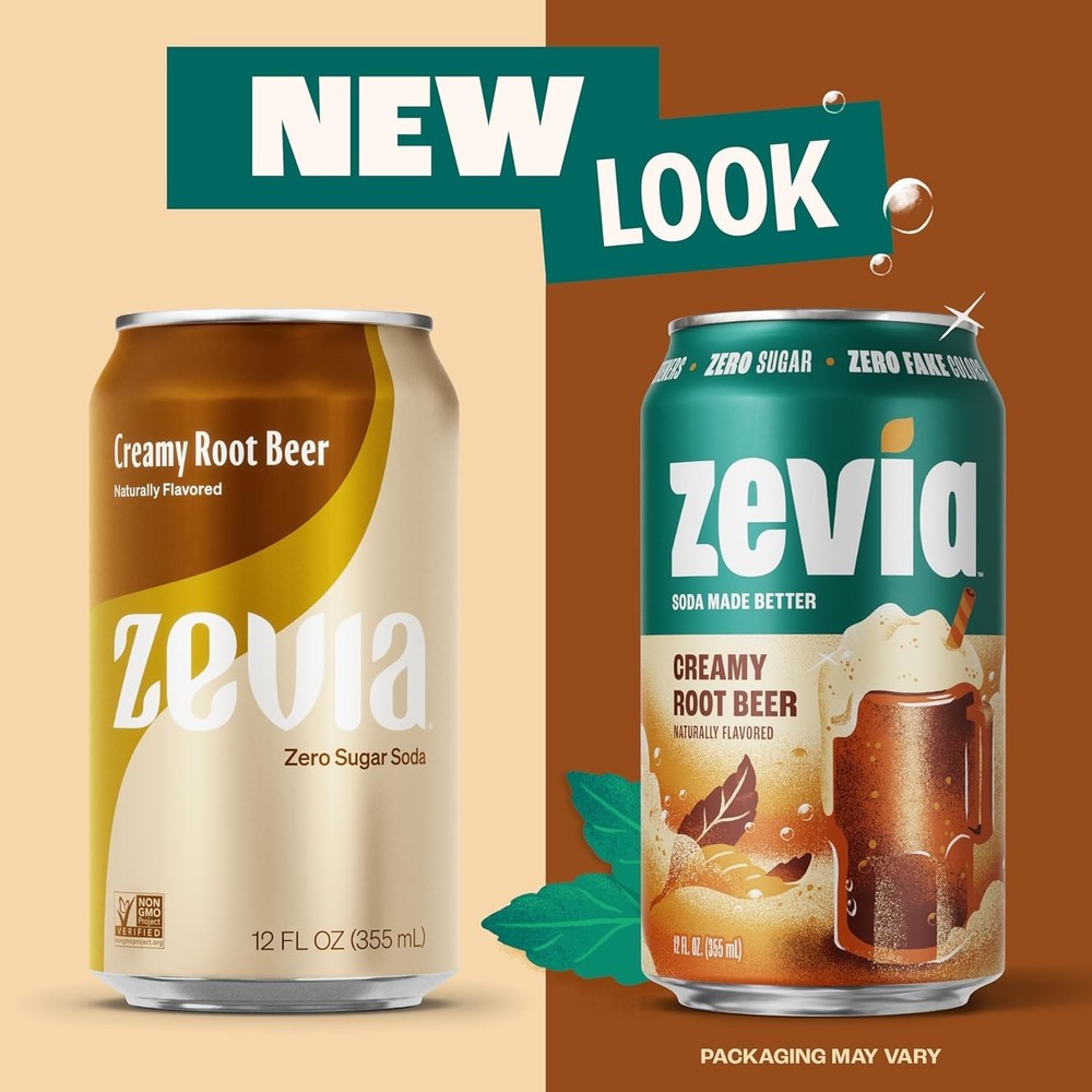 Stevia Sweetened Creamy Root Beer - Non-GMO 24 Pack