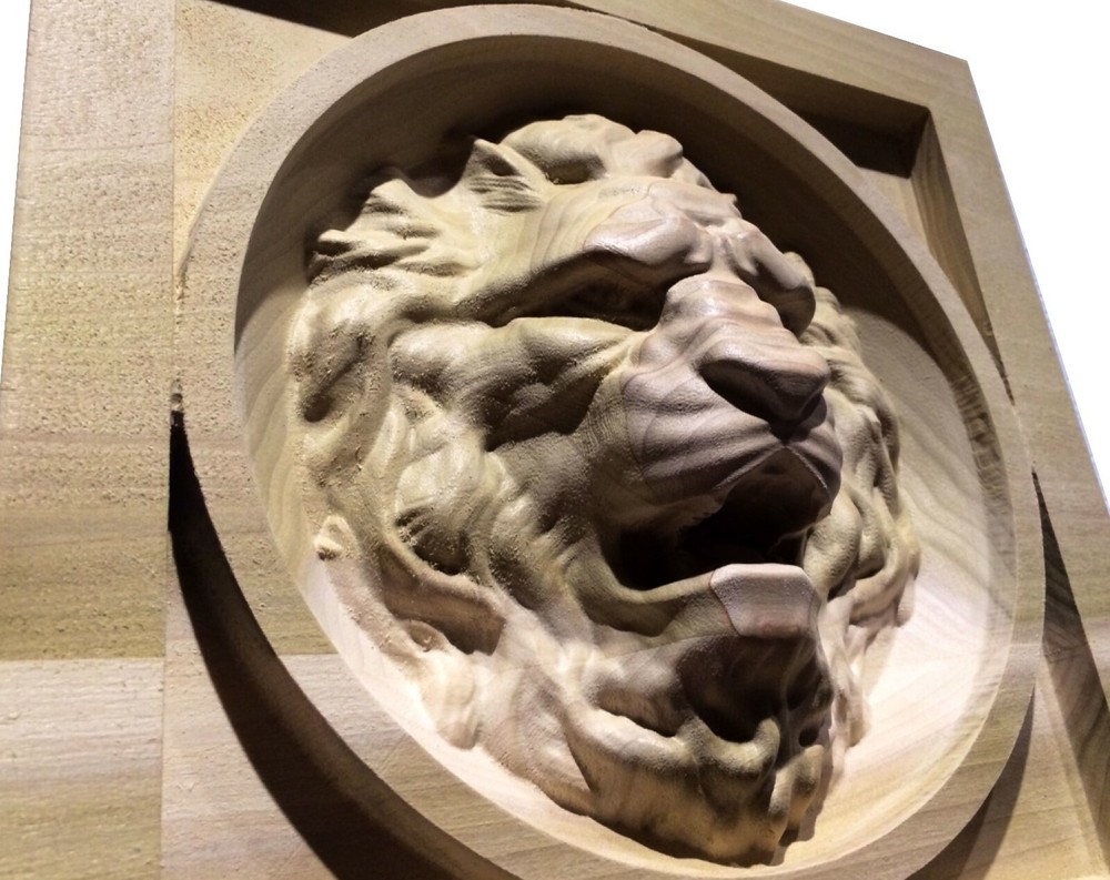 Lion Head Solid Hardwood Square Rosette / Casing Blocks